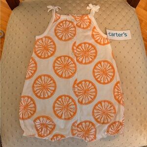 NWT:Carter’s Baby Button Down Pineapple Shorts Romper 12M